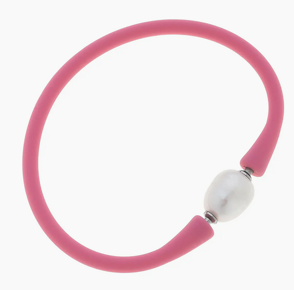 Freshwater Pearl Silicon Bracelet (4 colors)