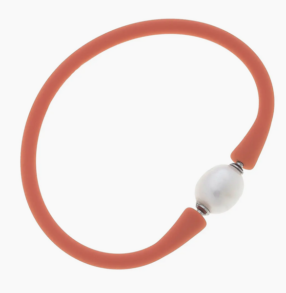 Freshwater Pearl Silicon Bracelet (4 colors)