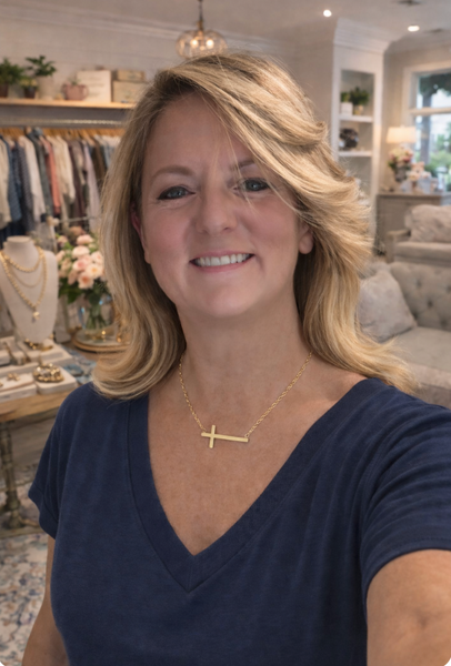 Horizontal Cross Gold Necklace