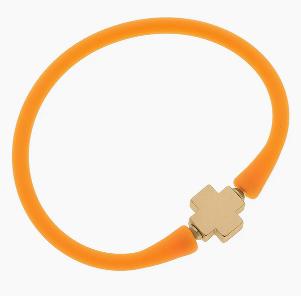 Gold Cross Silicon Bracelet (2 Colors)