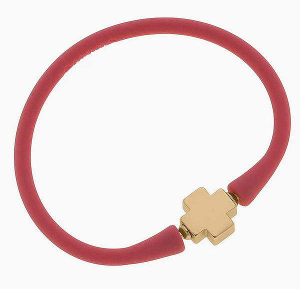 Gold Cross Silicon Bracelet (2 Colors)