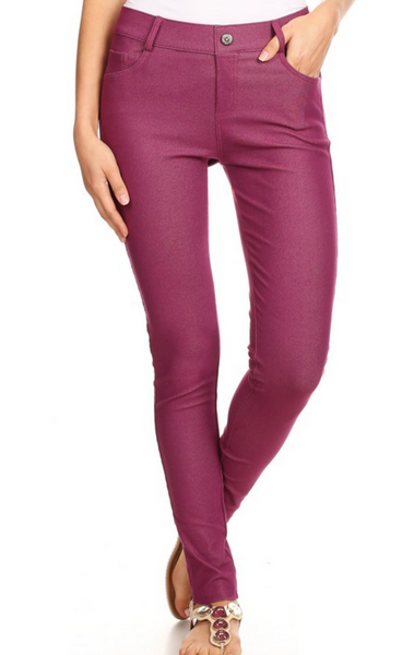 5 Pocket Skinny Jeggings (S-L multiple colors)