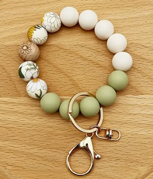 Silicone Bead Keychains/Wristlets (Multiple Patterns)