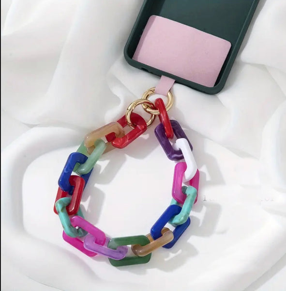 Chunky Acetate Link Multifunction Phone Wrist Lanyard